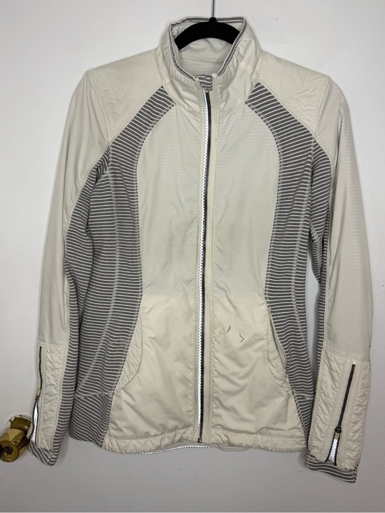 lululemon athletica Jackets & Blazers - lululemon athletica Performance Zip Jacket in Cream and Gray
